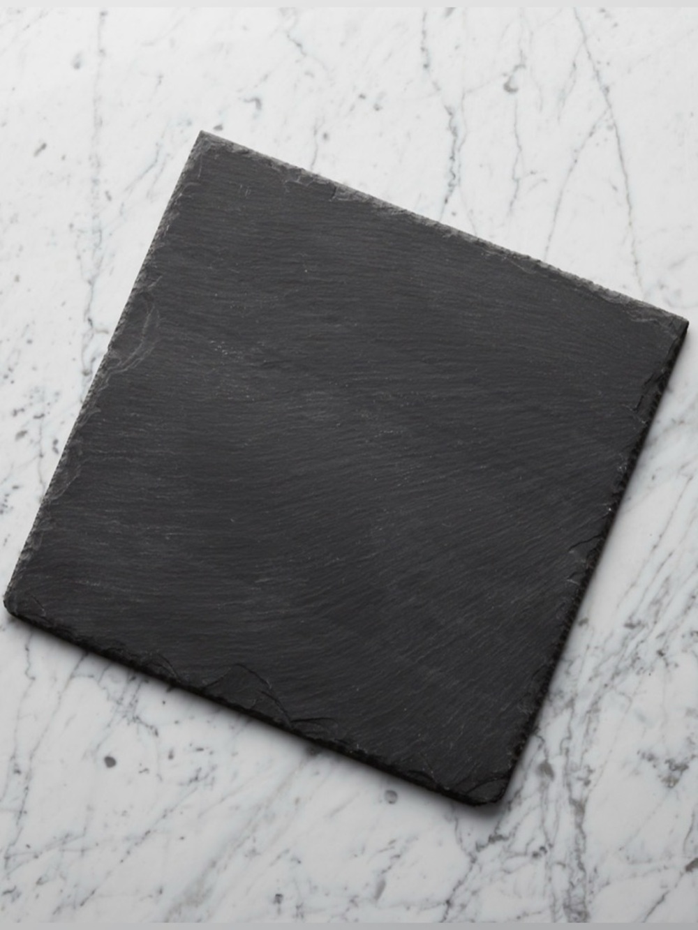 Crate & Barrel Slate 12"x12" Cheese Board Square Stone Platter